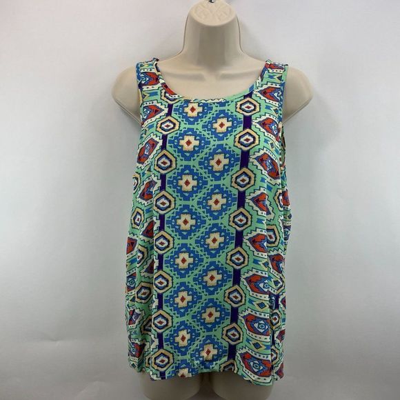 Everly Tops - Everly Geometric Sleeveless Blouse Top Mint Green Women's Size S NWT